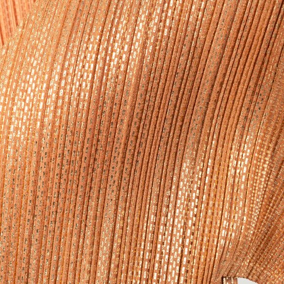 Pleats Please Issey Miyake Terracotta Metallic-Pattern Open-Front Cardigan - Picture 6 of 8